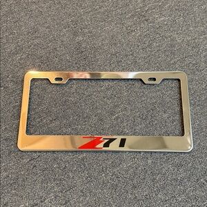 Chevrolet Z71 Chrome Silver Metal License Plate Frame